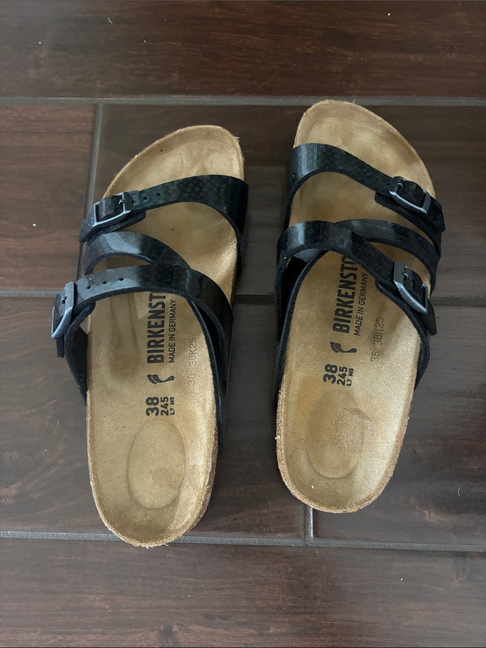 Birkenstock Black Three-Strap Sandals